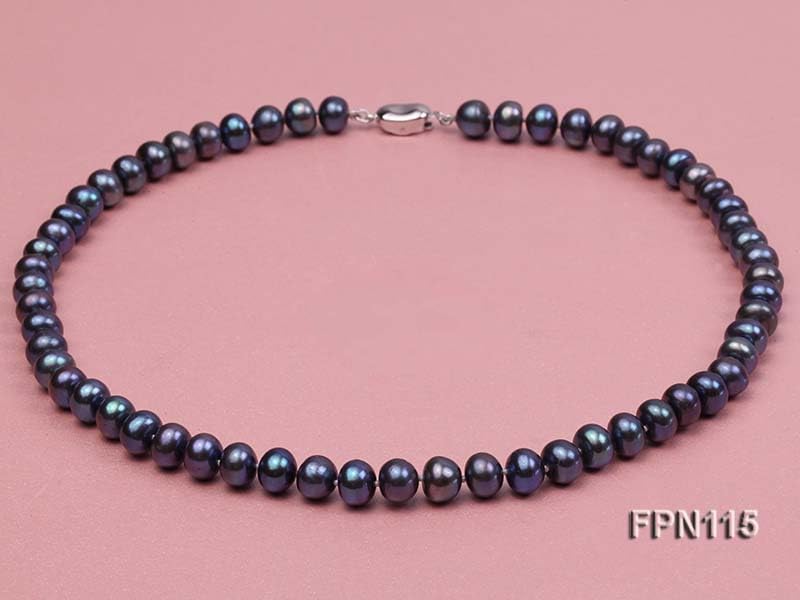 Collier perles d'eau douce violettes 8-9 mm le cadeau d'anniversaire idéal - 3