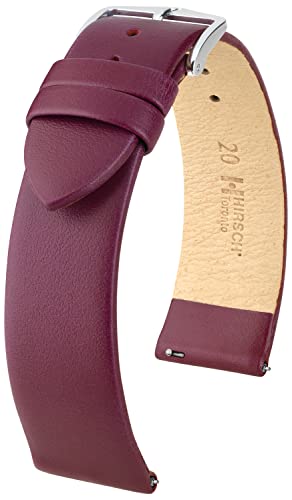 HIRSCH Pulseira de relógio Toronto - couro de bezerro italiano - clássica/elegante - para mulher e homem