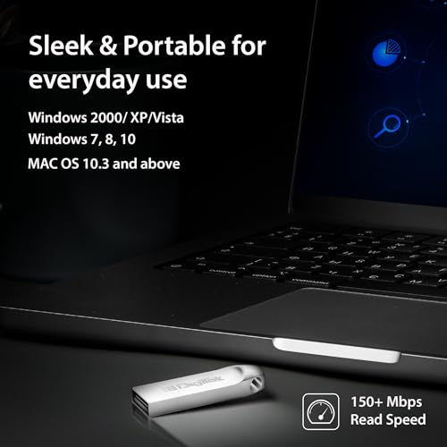 Image of Digitek (Dud 128GB 2.0V) 128GB USB 2.0 U Disk Flash Drive, High Speed Read & Write Pen Drive, Magnetic, X-Ray & Temperature Resistant, Compatible with Windows & Mac OS