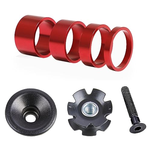 7 Stück Fahrrad Lenker Spacer Set, Fahrrad Ahead Vorbau Spacer, Bike Headset Spacer, Rennrad Distanzscheiben, Aluminium Fahrrad Lenker Spacer, Mit Steuersatzkappe, Ahead Gabel Kralle, Für Rennrad, BMX