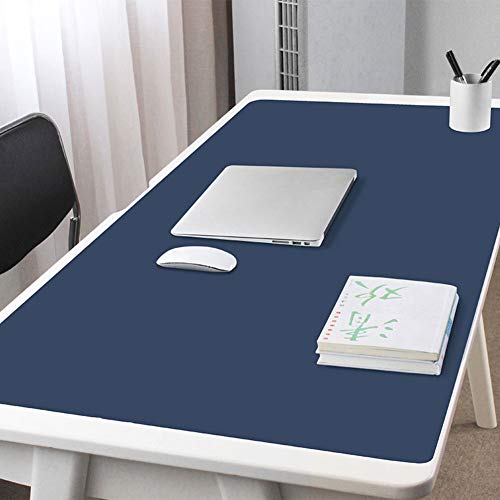 Preisvergleich Produktbild F-LFJBK Verlängert Schreibtischunterlage Beschützer Office Mauspad,PU Leder Wasserdicht Anti-Slip Tischunterlage Löscher Große Schreiben-Matte Für Computer Tastatur-dunkelblau 120x60cm(47x24inch)