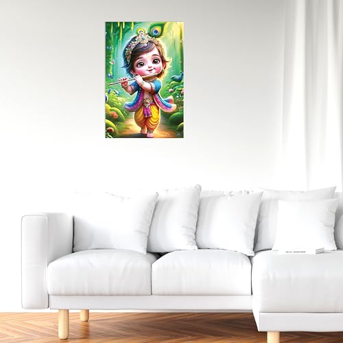 Image of Twinster Bal krishna Posters Photo for Pregnant Women, Baby Poster Self Adhesive (Size 45 cm by 30 cm) Pack of 1 (Design 3)