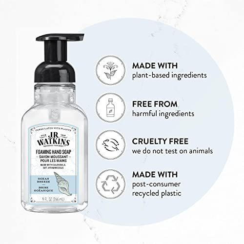 image for J.R. Watkins Foaming Hand Soap For Bathroom or Kitchen, Scented, USA M