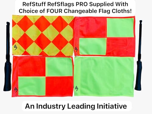RefStuff Football Referee PRO Flags (Pair) Assistant Referee Linesman Flags NEW and IMPROVED and RE-INFORCED STRENGTHENED