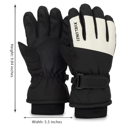 Image of Kids Ski Gloves Winter Warm Glove Outdoor Thermal Snow Finger Mittens for Boys Girls 5-10 Years