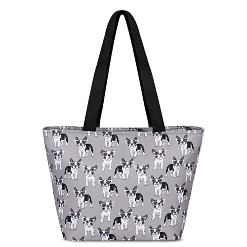 Duryarhall Versatile Waterproof Tote Bag for Women, Perfect for Office Commute & Weekend Travel, Features Padded 15" Laptop Sleeve, Anti-Theft Pocket & Bottle Holder, Dog Gray - image 1