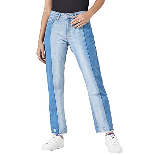 Image of Life by Shoppers Stop Regular Fit Regular Length Denim Womens Jeans
