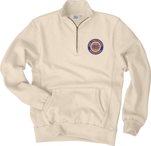 Blue 84 Standard NBA Officially Licensed Quarter Zip Sweatshirt Sanded Fleece Cappucino