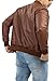 Jild Varsity Style Leather Bomber Jacket Men - Genuine Lambskin Men's Casual Fashion Classic MA-1 Leather Jacket (Rib-Tan-4XL)