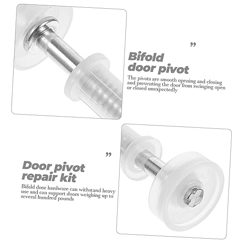 4Pcs Bifold Door Hardware Hinges for Closet Door Repair | Stainless Steel and Plastic Parts, Upper Swivel Kit, Smooth Opening and Closing, White Finish miniatura 7