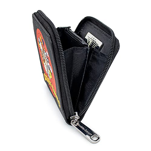 Buckle Down Looney Tunes Wallet, Square Zip Around, 10 Character Bullseye Logo, Black, Vegan Leather4