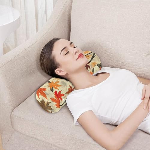 Coussin rond rétro feuilles d'érable pour décorer un fauteuil de salon