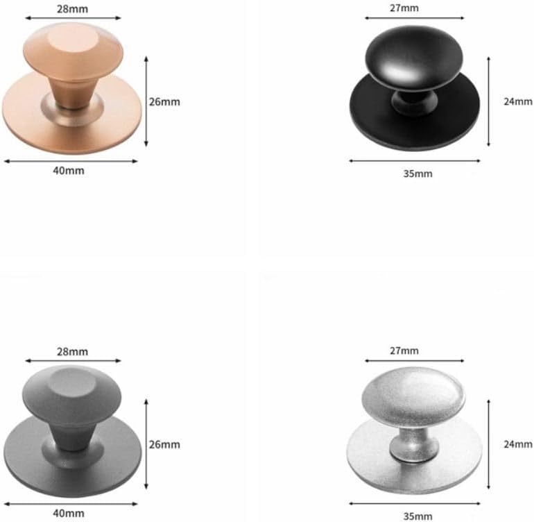 Drawer Knobs Self-Adhesive Home Improvement Modern Wall Hook Furniture Hardware Punch Free Wardrobe Handles (Gray)