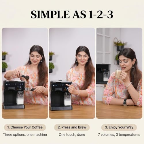 Image of InstaCuppa Espresso Coffee Maker with Built-In Milk Frother - Compatible with Nespresso Original, Dolce Gusto Capsules & Ground Coffee | One-Touch 4 CafeStyle Drinks | Adjustable Coffee Volume Control