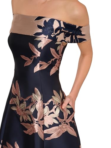 Image of Adrianna Papell Off Shoulder Jacquard Dress