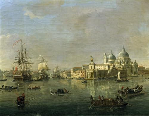 Tableau sur toile art abstrait Giudecca Gaspar Van Wittel déco salon 60x90cm