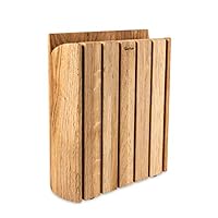 Robert Welch Book Oak Knife Block. Multi Award Winning Design - Made from Solid Oak with a Space Saving Design. 10 Year Guarantee.