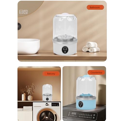 Focket Portable Washing Machine Mini Laundry Washer Ultrasonic Underwear Washer Rechargeable Cordless with 3000mAh Battery for Travel Camping Apartment Dorms Socks Delicates (Blue)