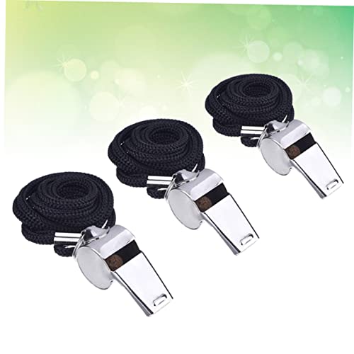 HANABASS Silbatos de metal con pulseras de goma, 2 pcs miniatura 5