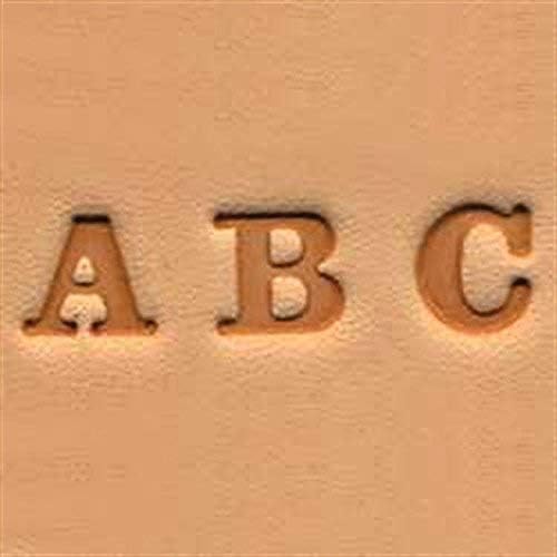 Springfield Leather Company 1/4" Block Letter Alphabet Leather Stamp Set – A–Z with Handle & Storage Box – Metal Stamping Tools for Leathercraft