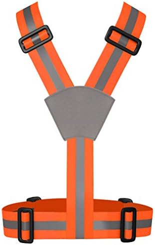 XISEN Flexible Reflective Vest/Belt with Highly Visibility for Safety Running, Jogging, Cycling, Biking - Orange