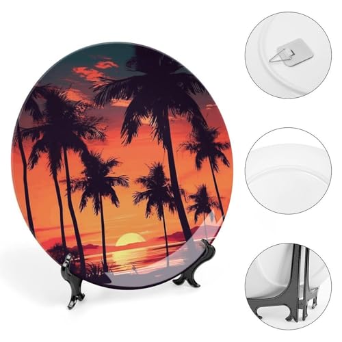 Plato decorativo Palm Tree Summer Sunset 7 pulg miniatura 4