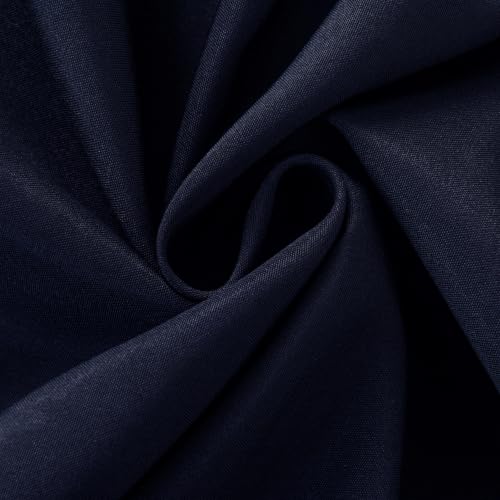 Image of 6-Pack Round 108-inch Navy Blue Table Cloths, Solid Stain and Wrinkle Resistant Circular Tablecloth, Premium Plain Weave Polyester Fabric Table Linen Covers for Hotel, Banquet