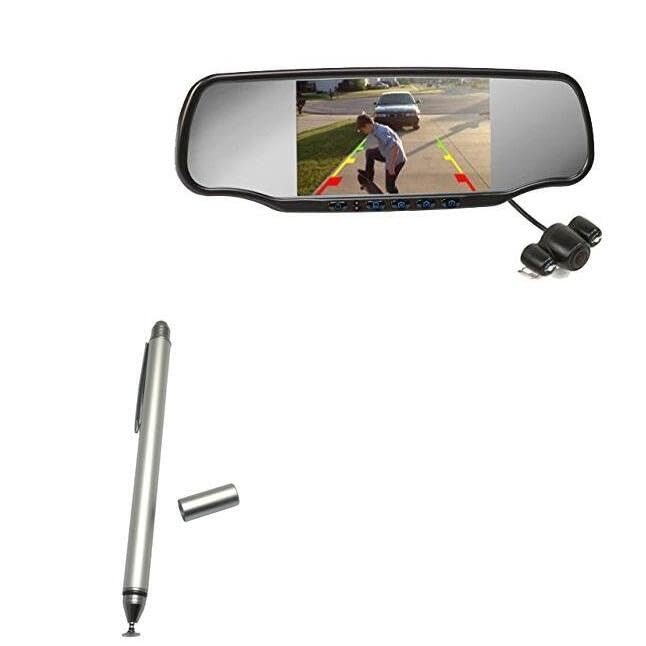 BoxWave Stylus Pen Compatible with App-Tronics SmartVue - DualTip Capacitive Stylus, Fiber Tip Disc Tip Capacitive Stylus Pen - Metallic Silver