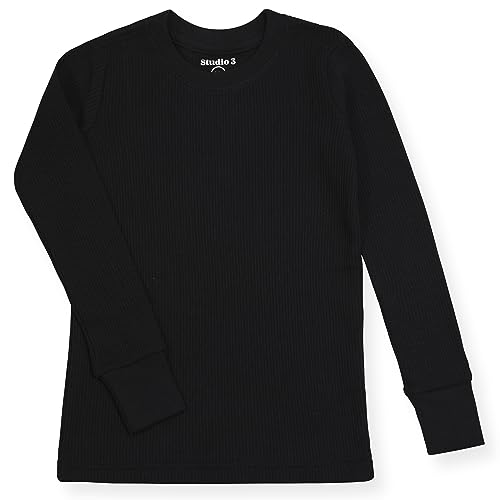 Studio 3 Kids' Thermal Long John Set for Boys - 4 Piece Underwear Long-Sleeve Shirt and Bottom - Cold Weather Base Layer Set4