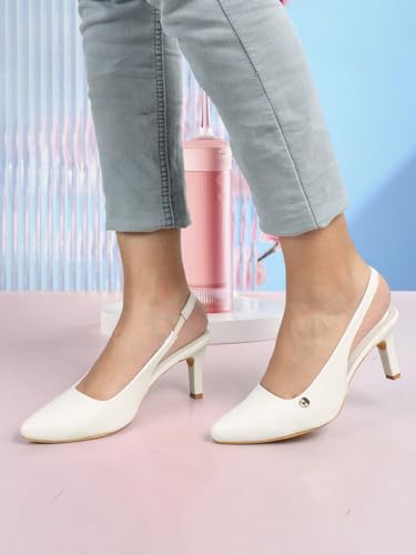 Image of ELLE Women Stylish and elegant Slingback Kitten Heel Mule Sandal