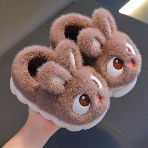 Cute Bunny Slippers for Kids,Toddler House Indoor Slippers,Soft Fuzzy Slip-On Winter Animal Shoes for Girls Boys3