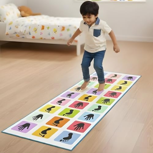 Kids Mandi Hopscotch Game | Jumbo Kids Play Mat (40" x 108") | Kith-Kith, Stapu, Langdi, Ekka Dukka, Paandi, Kunte Bille | Unique Balancing Game | Large Size for 3 Years and up