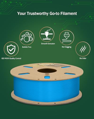 Image of DURAMIC 3D PLA Filament Basic for 3D Printer Neatly Wound Easy Printing | 3D Printing Filament 1.75mm, Dimensional Accuracy + /- 0.02 mm, Fit Most FDM 3D Printers 1KG PLA Electric Blue