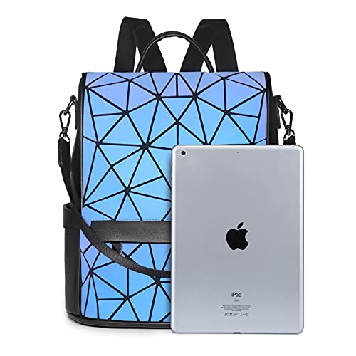 Lorrantree Luminous Geometric Backpacks Women Purses And Handbags Holographic Reflective Bags Iridescent Backpack 1315-Lan #TOP3