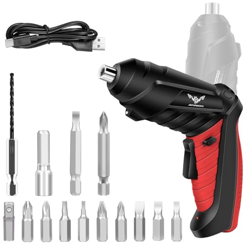JENABOM Electric Screwdriver Cordless, 3.6V Rechargeable Small Screwdriver Set, 3Nm Max Torque, LED Light, Ideal for Electronics Repair, Furniture Assembly&Home DIY