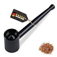 Mini Pur-Pfeife | Hochwertige Metallpfeife | Gebrauch von Tabakwaren | Leichte Reinigung - Abschraubbarer Kopf | Smoking Pipe Pfeife Glas-Optik (Schwarz)