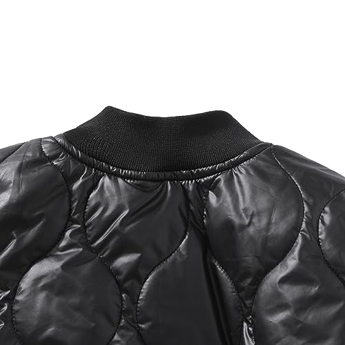 Image of BAICAIYU Kids Puffer Jacket Leather Lightweight Boys and Girl Winter Outerwear Waterproof Zipper Cardigan School Coat