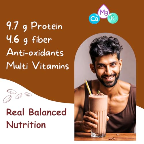 Image of CREVEA Mexican Brown Smoothie Mix | Natural Fruit Powders, Chocolate, Oats & Ragi | No Refined Sugar | Nutritious and Delicious Breakfast Smoothie| 6 serves