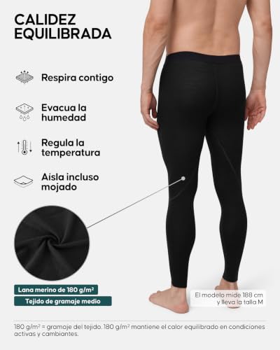 Miniatura 2 de Danish Endurance Men S Merino Tights S Black 1-Pack