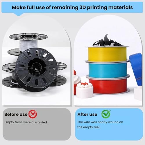 3D Printer Filament Respooler - Hand-Cranked Wire Winder for 1Kg Spools, Removable Modular Design for Neat Wrapping in 3D Printing, Welding & Textile Arts