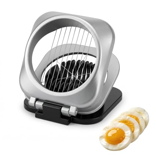 JYYWTSI tagliauova affettauova tagliauova 2 in 1 taglia uovo sodo tagliauovas acciaio inox in acciaio inox, per fette e spicchi, pieghevole, compatto, per colazione e insalata