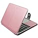 MOSISO PU Leather Case Only Compatible MacBook 12 Inch with Retina Display A1534 (Version 2017/2016/2015), Premium Quality Book Folio Protective Stand Cover Sleeve, Rose Gold