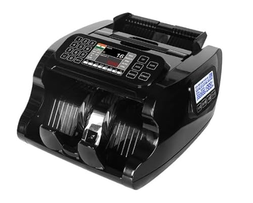 LTS LT6000 PRO Currency Counting Machine with UV, MG Detection, 3.5-inch TFT Display with Touch Key Penal,Dual Color Sensor Automatic Note Counter for New Indian Currency, Black