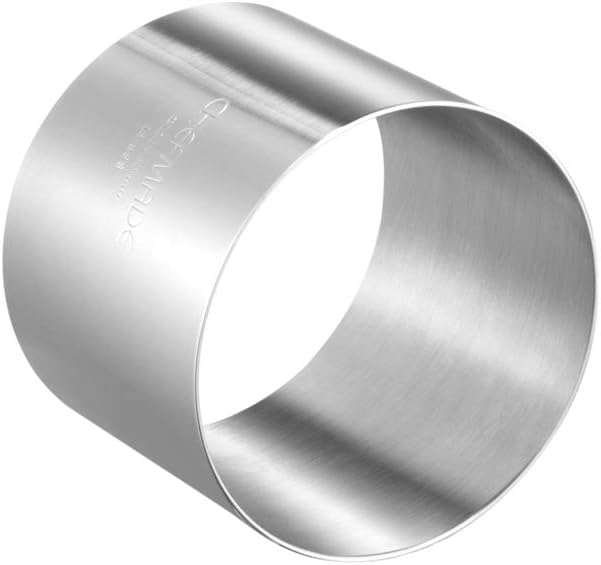CHEFMADE Mousse Ring Mold, 8-Inch Heart-Shaped Non-Stick Seamless 18/8 Stainless Steel Food Molding