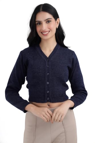Image of Women Winter Wear V-Neck Full Sleeves Regular Fit Woollen Blouse