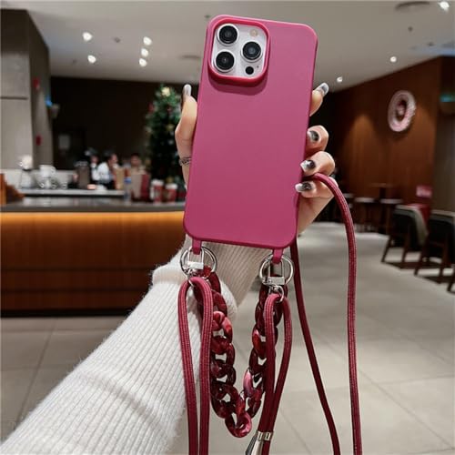 Coque iPhone 14 Pro Max sangle cordon amovible en silicone souple antichoc