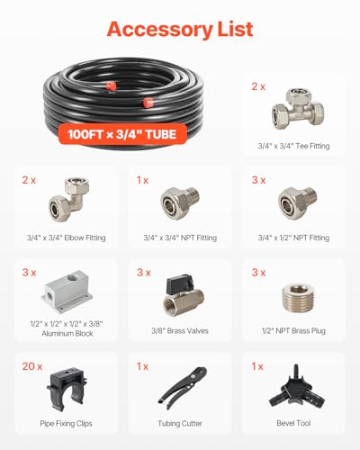 Kit conduite de compresseur d'air VEVOR facile a installer