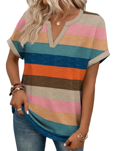 Image of WIHOLL Womens Blouses Spring Tops Short Sleeve Shirts Dressy Casual Summer Vacation Fashion Clothing 2026