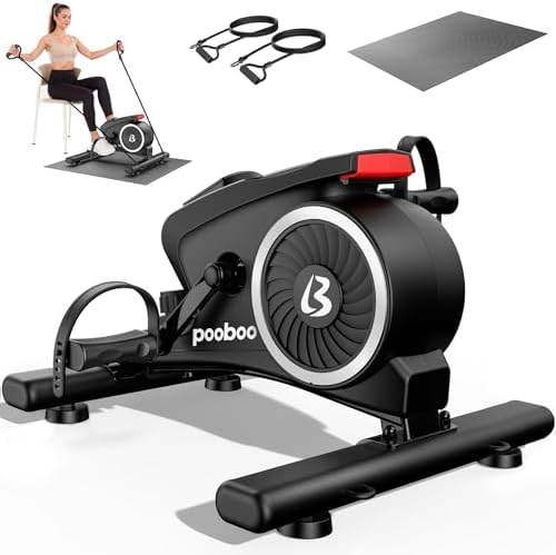 pooboo Under Desk Bike Pedal Exerciser, Quiet Magnetic Mini Exerc...