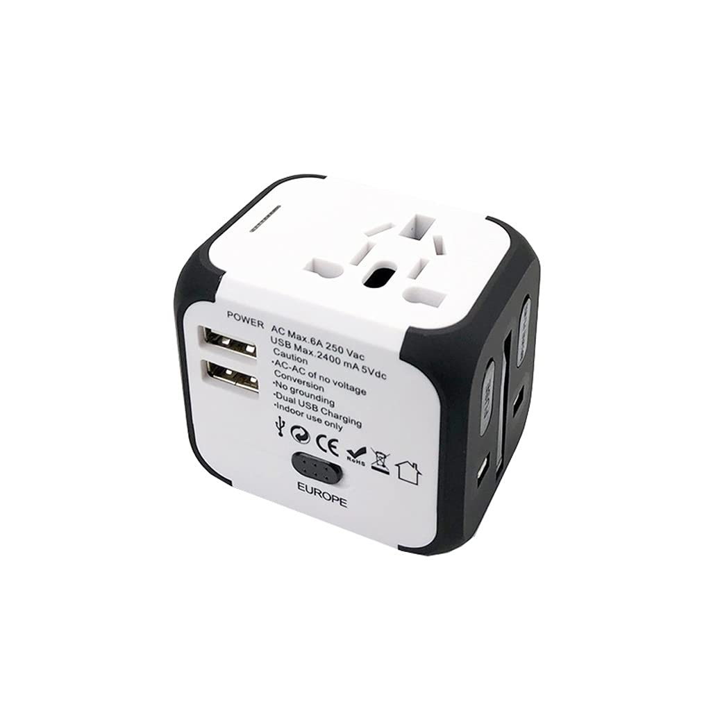 Adaptateur de Voyage Double USB Tout-en-Un chargeurs de Voyage dans Le Monde Entier adaptateurs Adaptateur de Prise Internationale pour Les Voyages dans Le Monde Entier